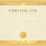 Certificate, Diploma Of Completion Template, Background Gold.. Within Certificate Scroll Template