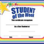 Certificate For Student Of The Month – Ctsm015 – School With Star Of The Week Certificate Template
