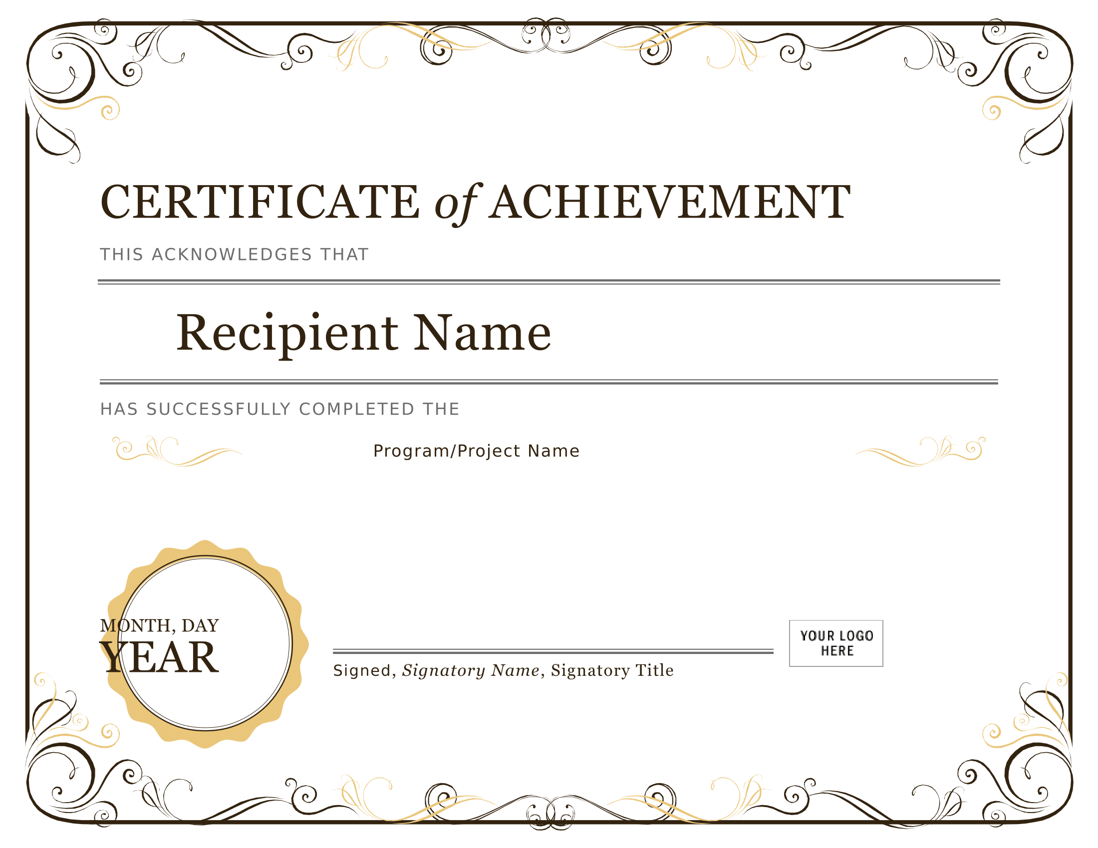Certificate Of Achievement – Download A Free Template With Farewell Certificate Template