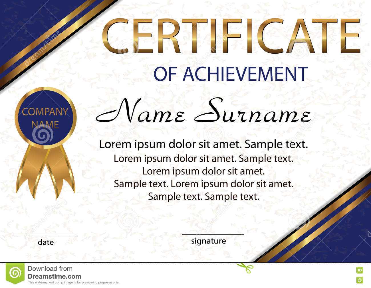 Certificate Of Achievement Or Diploma. Elegant Light Inside Certificate Of Attainment Template