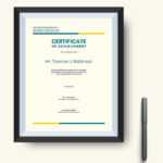 Certificate Of Achievement: Sample Wording & Content In Word Template Certificate Of Achievement