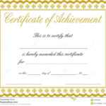 Certificate Of Achievement Stock Image. Image Of Colored Throughout Certificate Of Accomplishment Template Free