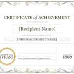 Certificate Of Achievement Word With Word Template Certificate Of Achievement