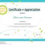 Certificate Of Appreciation Template In Nature Theme With With Certificates Of Appreciation Template