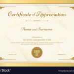 Certificate Of Appreciation Template In Template For Recognition Certificate