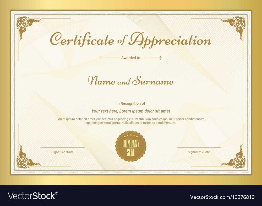 Certificate Of Appreciation Template Inside Certificates Of Appreciation Template