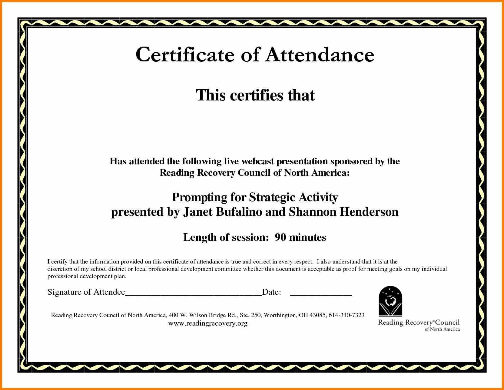 Certificate Of Attendance Template Word Ukran Agdiffusion Within Conference Certificate Of Attendance Template