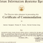 Certificate Of Commendation Regarding Army Certificate Of Achievement Template