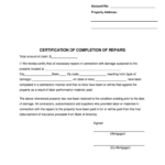 Certificate Of Completion For Insurance Purposes – Fill In Roof Certification Template