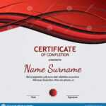 Certificate Of Completion Template With Dynamic Red And Regarding Gymnastics Certificate Template