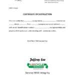 Certificate Of Destruction – Leecycle Resources Singapore Inside Destruction Certificate Template