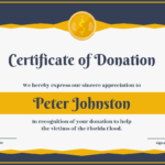 Certificate Of Donation Template regarding Donation Certificate Template