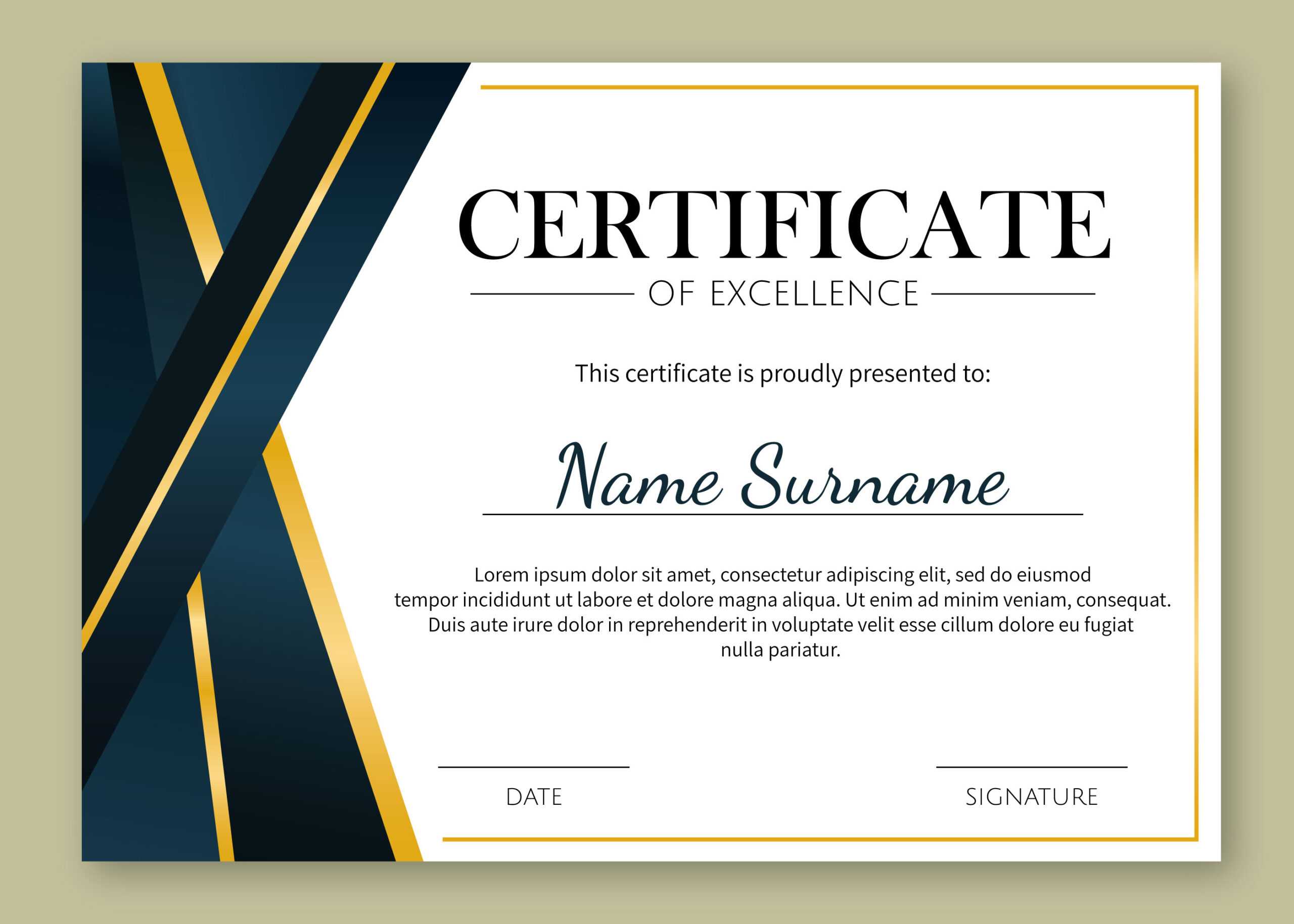 Certificate Of Excellence Template Free Download Pertaining To Certificate Template For Pages