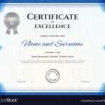 Certificate Of Excellence Template In Blue Theme Pertaining To Free Certificate Of Excellence Template