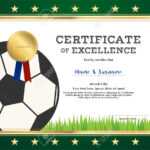 Certificate Of Excellence Template In Sport Theme For Football.. With Regard To Football Certificate Template