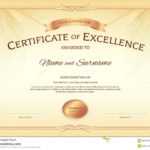 Certificate Of Excellence Template With Award Ribbon On Within Award Of Excellence Certificate Template