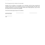Certificate Of Incorporation, Board Acceptance | Templates At For Certificate Of Acceptance Template