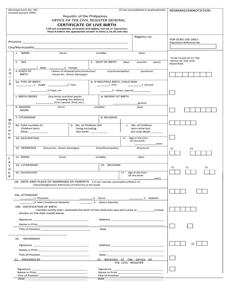 Certificate Of Live Birth Form Editable – Fill Online Regarding Editable Birth Certificate Template