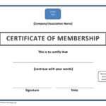 Certificate Of Membership Template Intended For New Member Certificate Template
