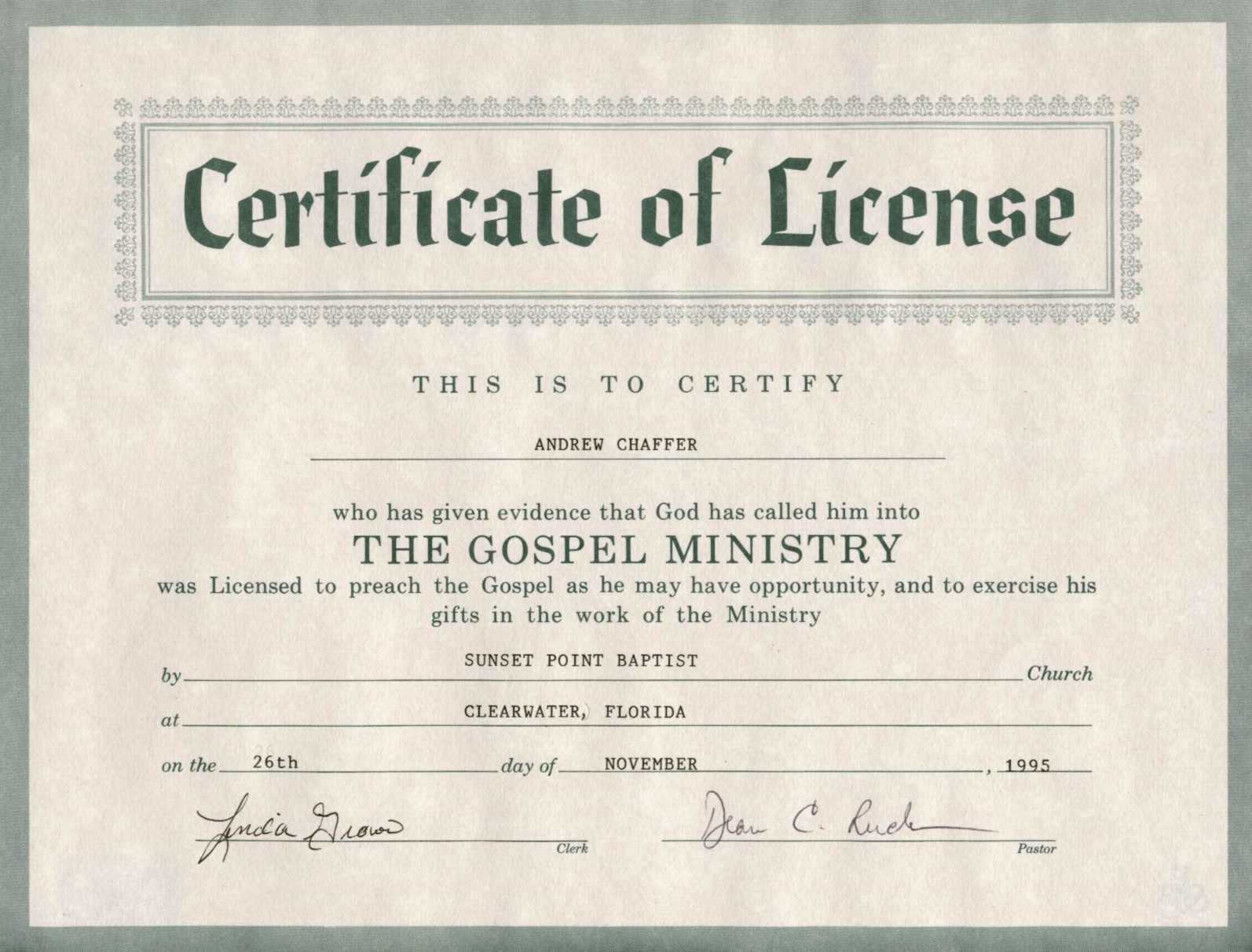 Certificate Of Ordination For Pastor Template Regarding Free Ordination Certificate Template