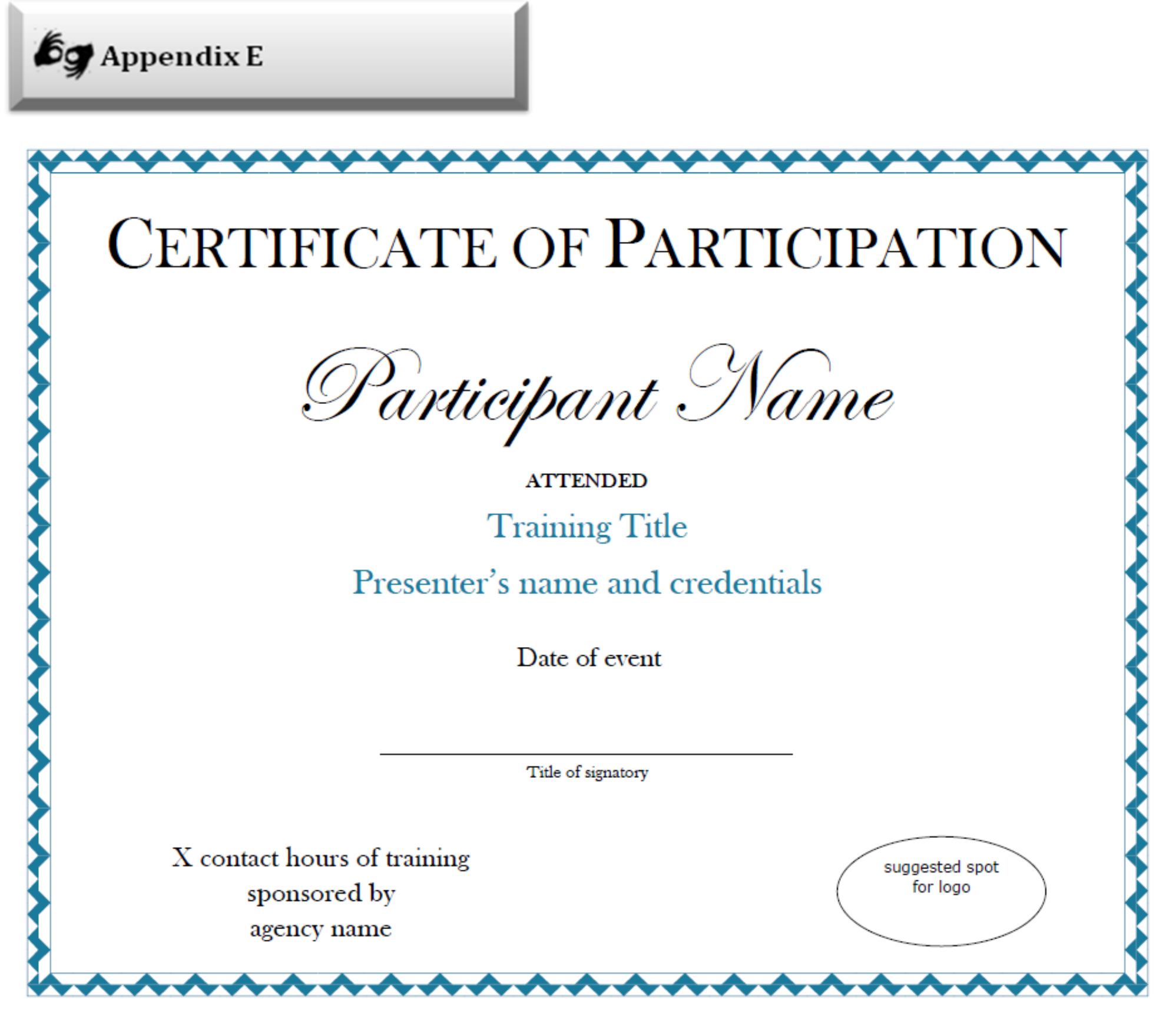 Certificate Of Participation Sample Free Download For Sample Certificate Of Participation Template