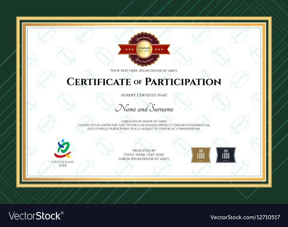 Certificate Of Participation Template In Sport The Inside Templates For Certificates Of Participation