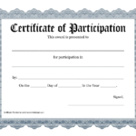 Certificate Of Participation Template Pdf Pertaining To Certificate Of Participation Template Pdf