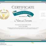 Certificate Of Participation Template With Green Broder In Certificate Of Participation Word Template