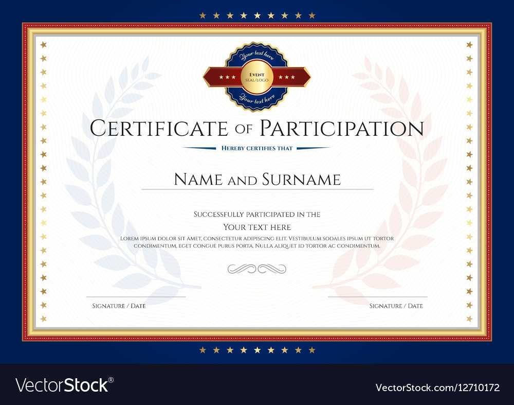 Certificate Of Participation Template With Laurel Regarding Certificate Of Participation Template Pdf