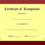 Certificate Of Recognition Template – Certificate Templates Regarding Best Employee Award Certificate Templates