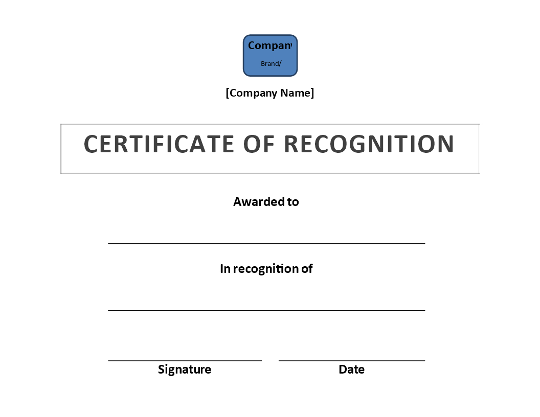 Certificate Of Recognition Template Word | Templates At Inside Certificate Of Appearance Template