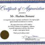 Certificate Of Recognition Wording Copy Certificate Pertaining To Volunteer Award Certificate Template