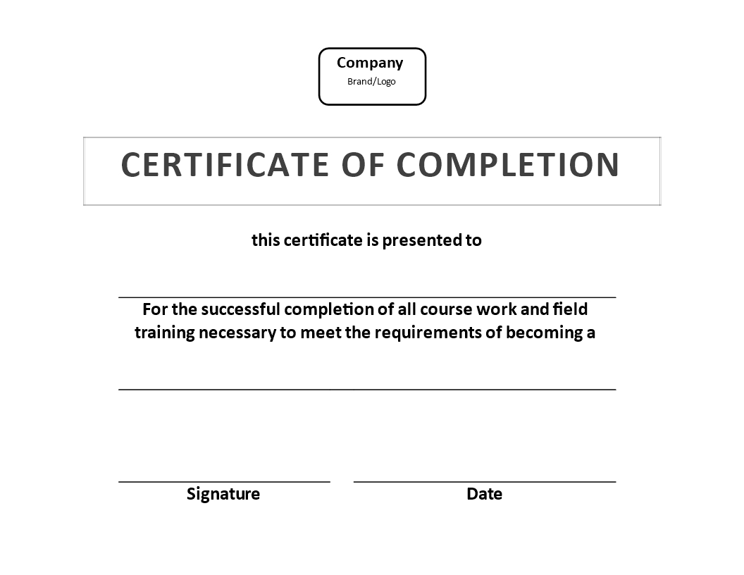 Certificate Of Training Completion Example | Templates At With Regard To Certificate Of Appearance Template