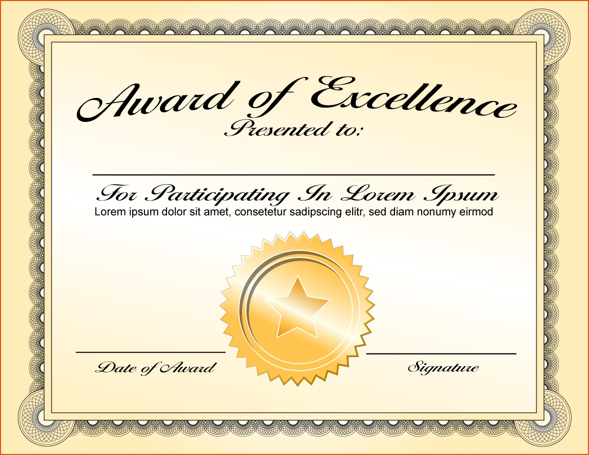 Certificate Template Award | Safebest.xyz Intended For Certificate Of Excellence Template Word