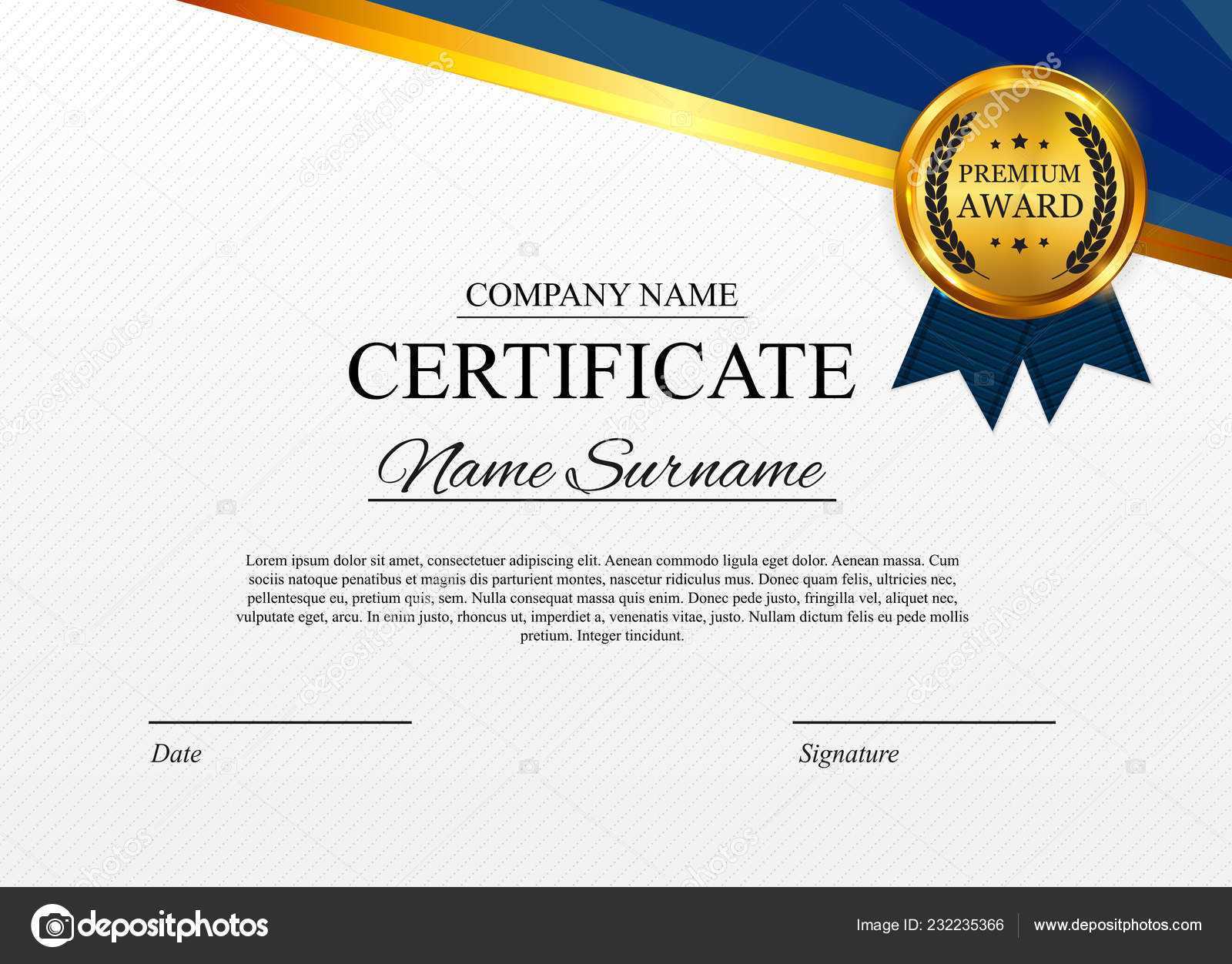 Certificate Template Background. Award Diploma Design Blank Regarding Design A Certificate Template