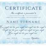 Certificate Template. Blue Formal Border Guilloche Pattern For.. Inside Formal Certificate Of Appreciation Template