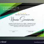 Certificate Template Design In Green Black With Regard To Design A Certificate Template