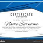 Certificate Template Elegant Blue Color Abstract Borders Pertaining To Referral Certificate Template