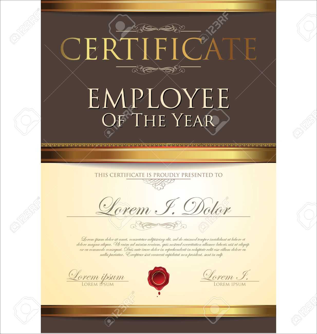 Certificate Template, Employee Of The Year Pertaining To Employee Of The Year Certificate Template Free