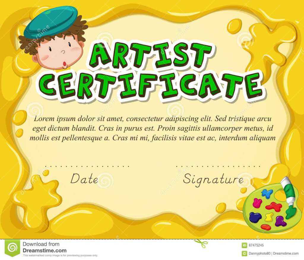 Art Certificate Template Free - Best Business Templates