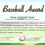 Certificate Template For Baseball Award Illustration Pertaining To Softball Certificate Templates