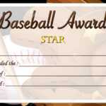 Certificate Template For Baseball Award Illustration With Regard To Swimming Certificate Templates Free