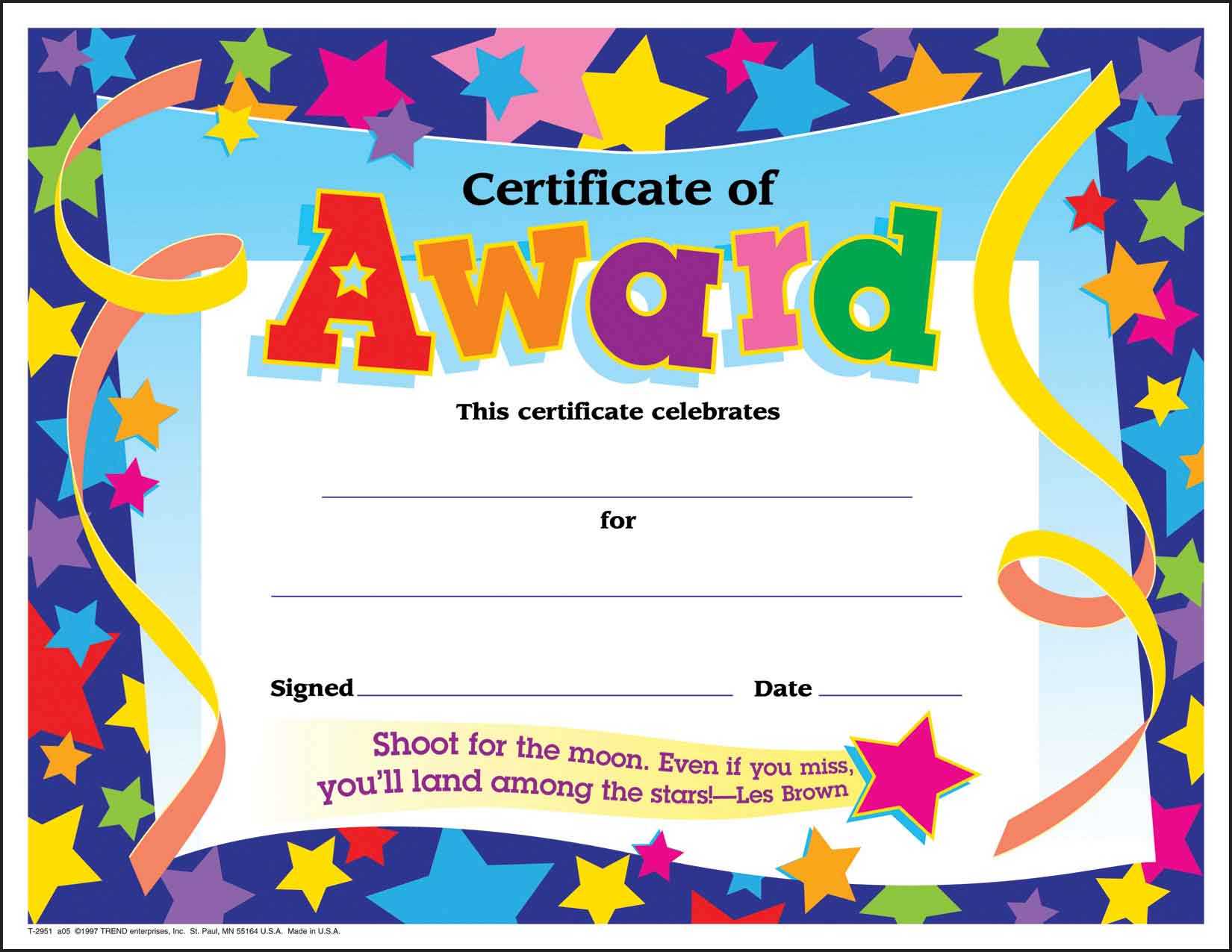Certificate Template For Kids Free Certificate Templates Pdf Inside Certificate Templates For School
