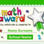 Certificate Template For Math Award - Download Free Vectors throughout Math Certificate Template