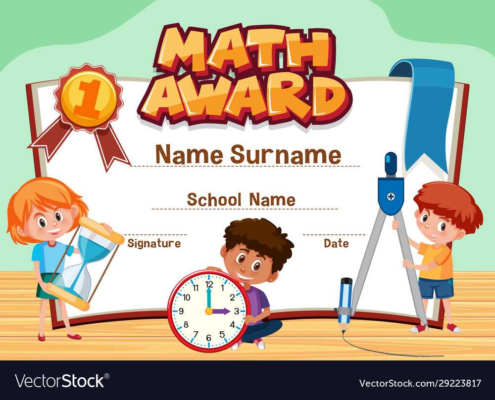 Certificate Template For Math Award With Children With Regard To Math Certificate Template