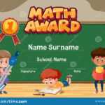 Certificate Template For Math Award With Kids In Classroom With Math Certificate Template