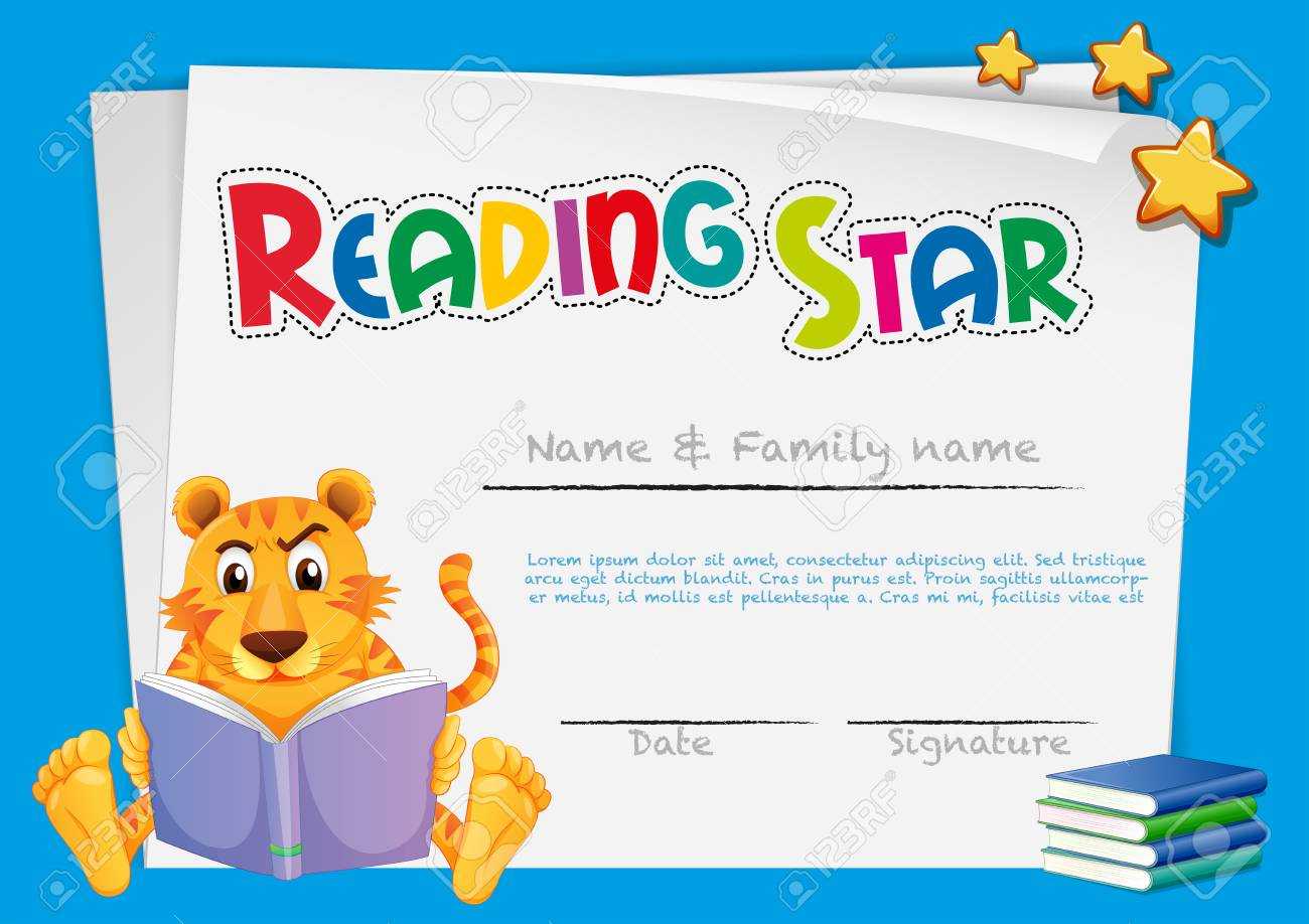 Certificate Template For Reading Award Illustration Intended For Star Certificate Templates Free