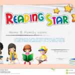Certificate Template For Reading Star Stock Vector Throughout Star Certificate Templates Free