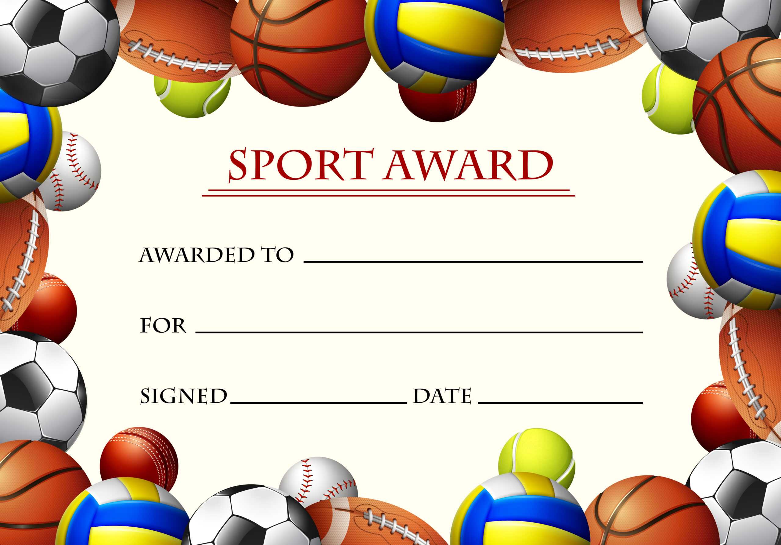 Certificate Template For Sport Award – Download Free Vectors Inside Soccer Award Certificate Templates Free