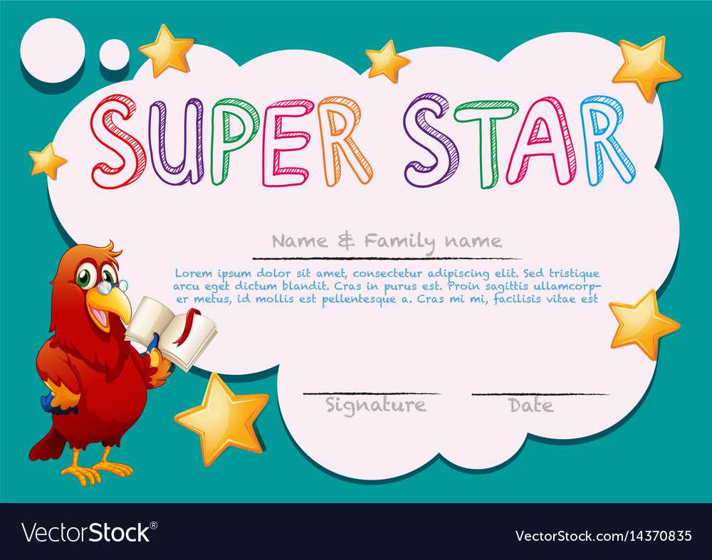 Certificate Template For Super Star Intended For Star Certificate Templates Free